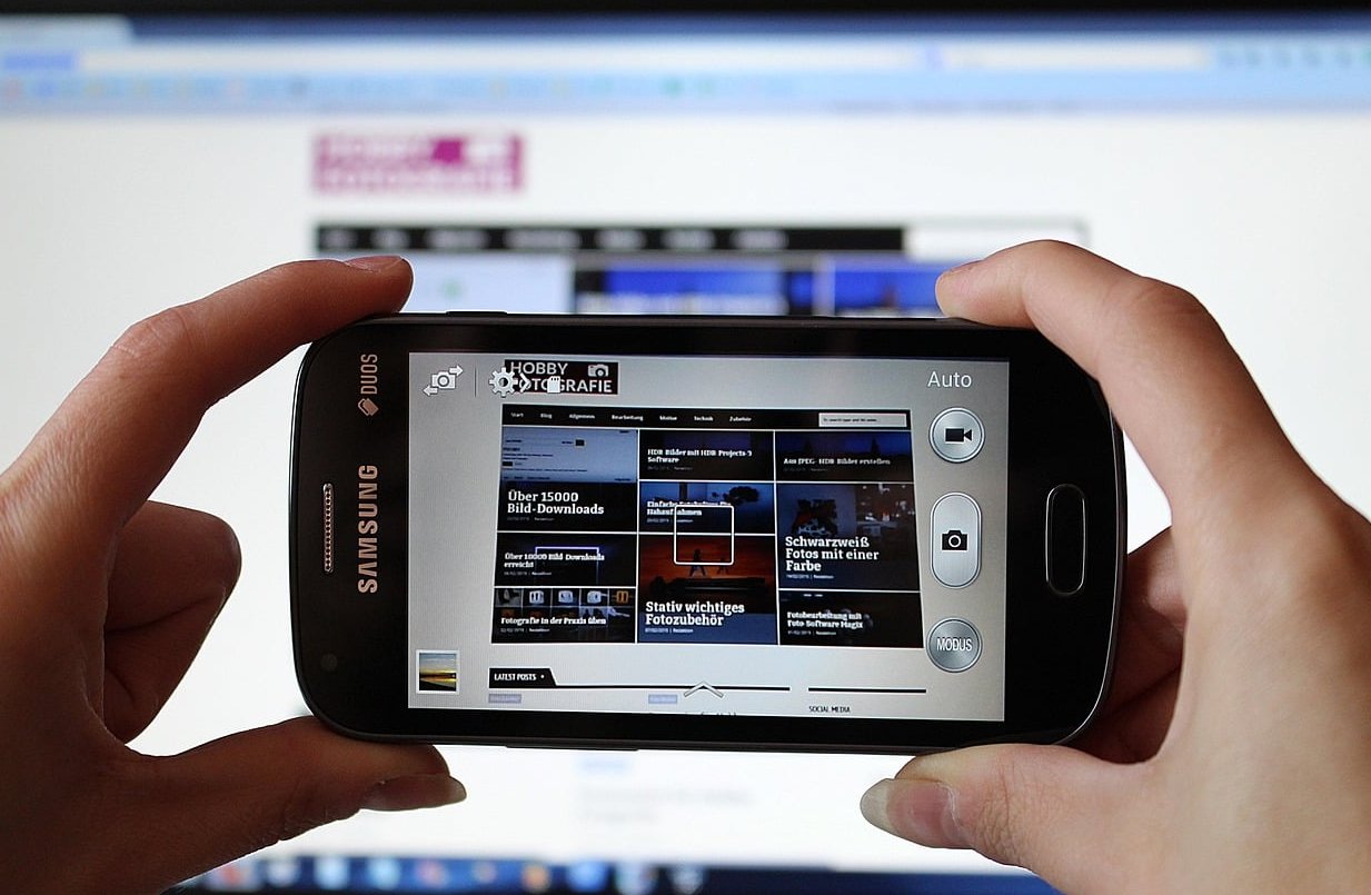 website menu mobile phone